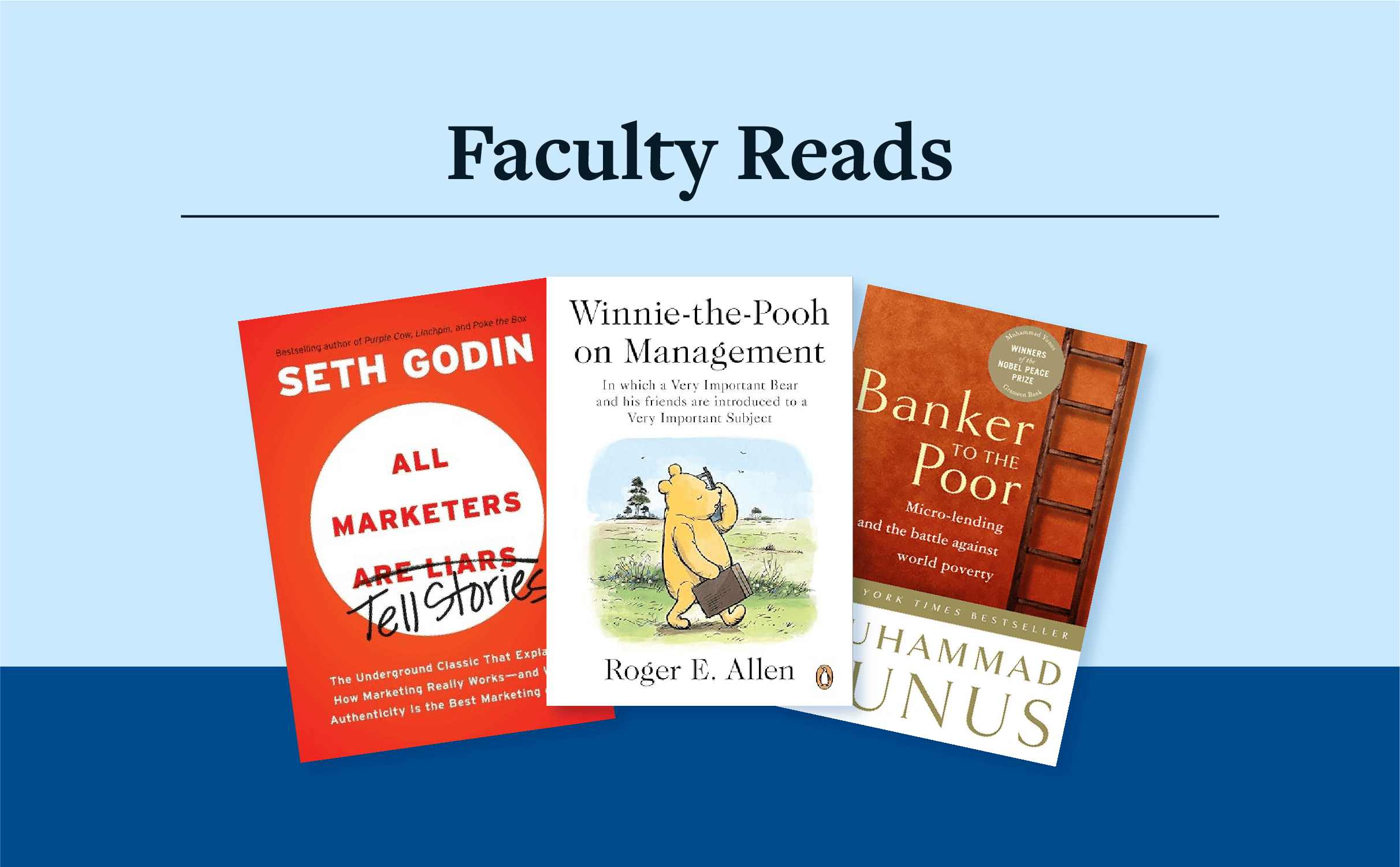 A blue background with three samples of the best entrepreneur books.