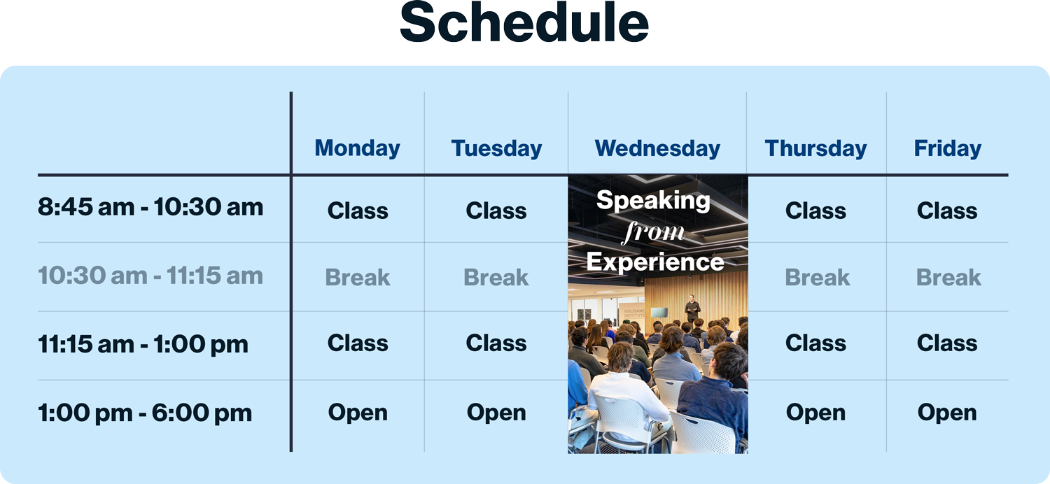 A weekly schedule