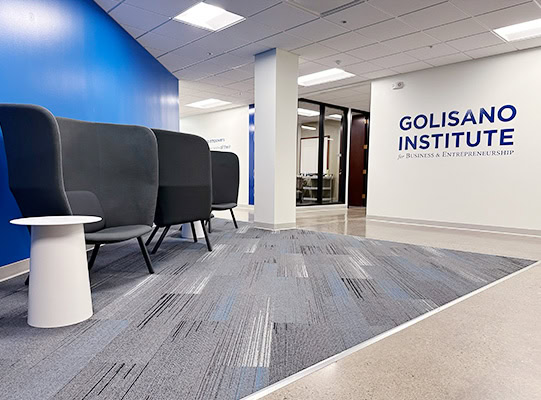 Interior lounge area at Golisano Institute.