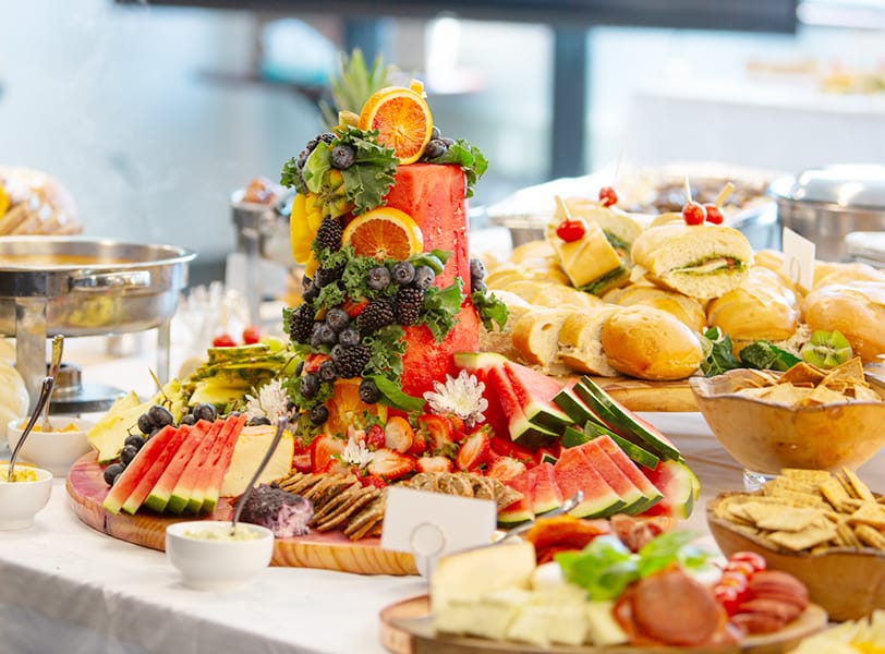 An image of a food buffet.