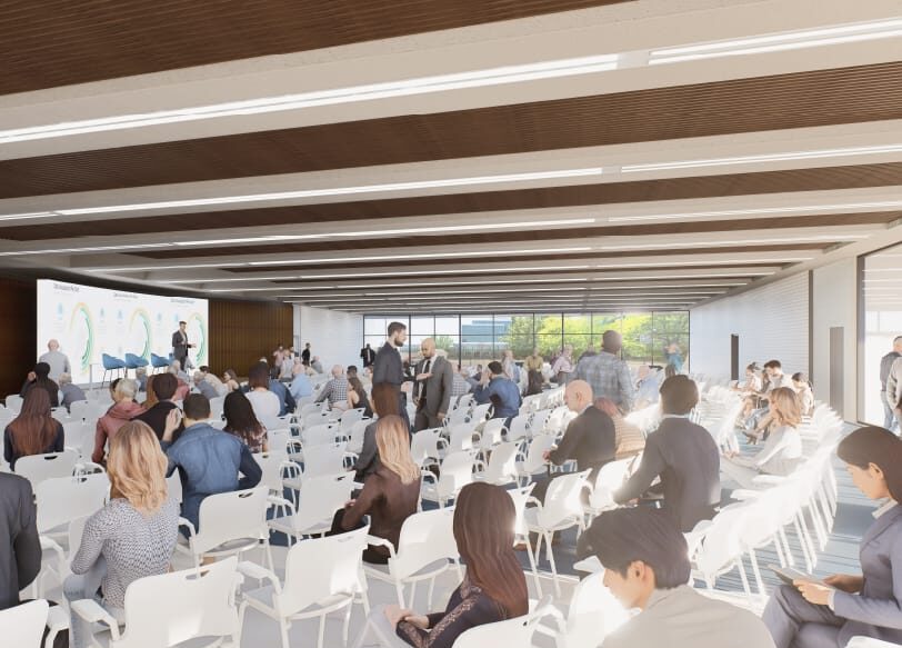 A rendering of the Buffalo campus center forum.