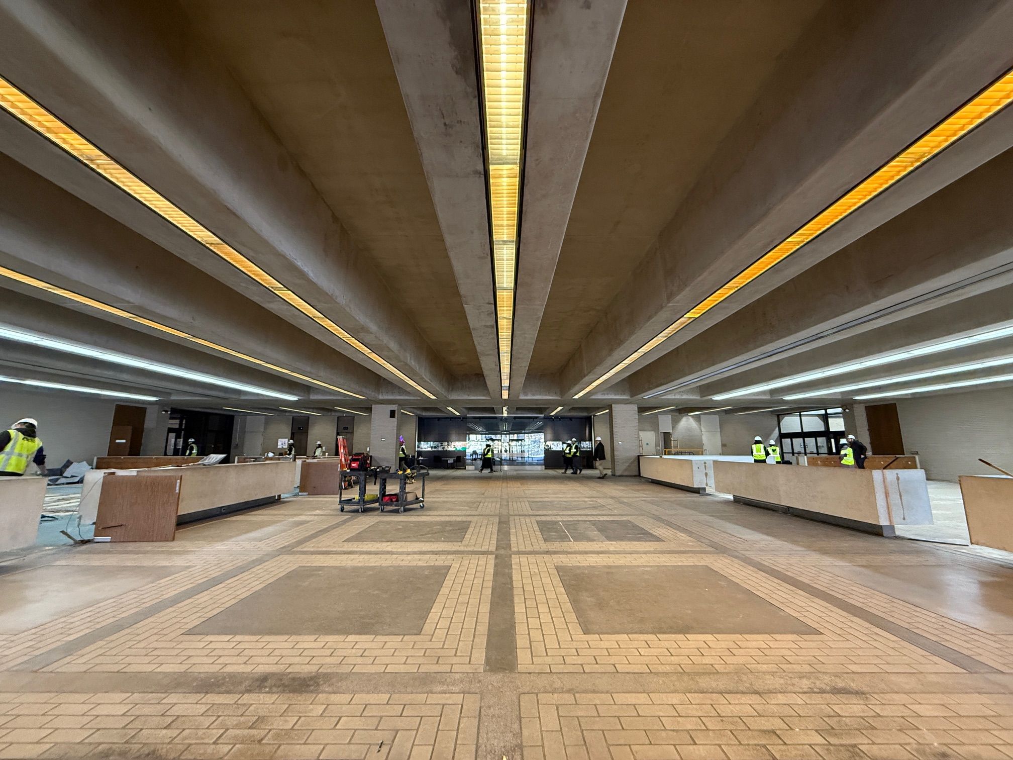 Interior view of large building