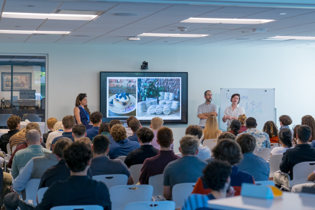 Crumpets of Rochester, NY, presents to Business Math classes, led by Nicole Coppola and Dylan Burrows.